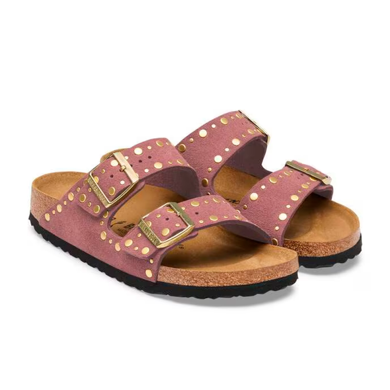 Sandalias Planas Mujer Birkenstock Arizona Rivet Burdeos