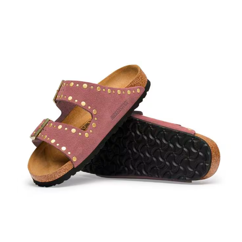 Sandalias Planas Mujer Birkenstock Arizona Rivet Burdeos