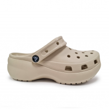 Platte Sandalen Dames Crocs Classic Platform Clog W Beige