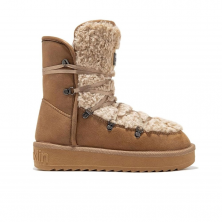 Botins Rasos Mulher D.franklin Nordic Fur Sand Couro