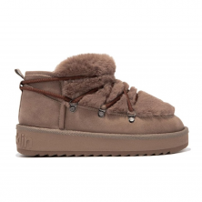 Botines Planos Mujer D.franklin Nordic Trk Fur Low Brown Marron