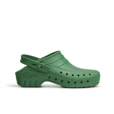 Zuecos Mujer Dian 02/S Perforado Verde