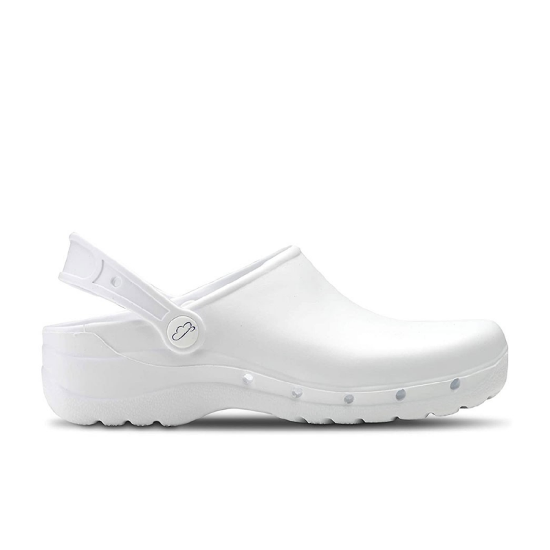 Zuecos Mujer Feliz Caminar Flotantes Blanco