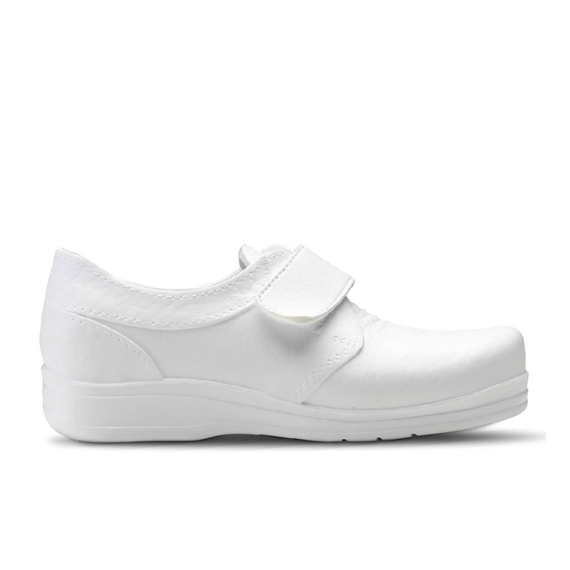 Zuecos Mujer Feliz Caminar Flotante Velc Blanco