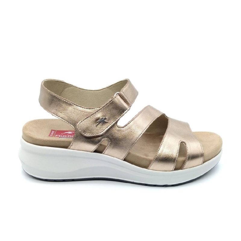 Sandalias Planas Mujer Fluchos F1478 Oro