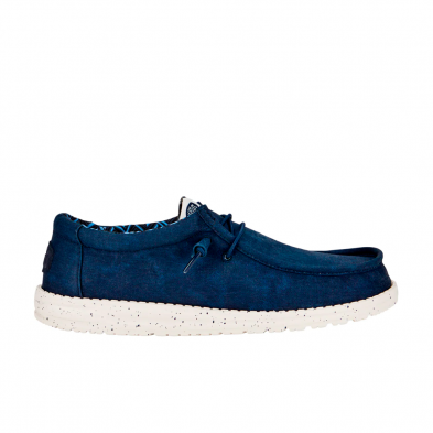 Zapatillas Lona Hombre Hey Dude Wally Strech Canvas Marino