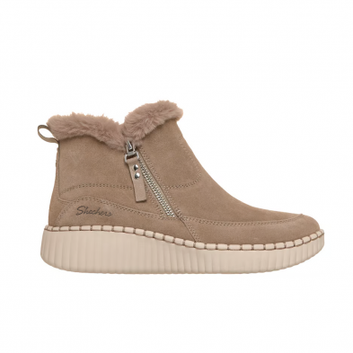 Botines Planos Mujer Skechers Wilshire Blvd - Fresh Zip Taupe
