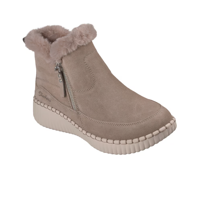 Botines Planos Mujer Skechers Wilshire Blvd - Fresh Zip Taupe
