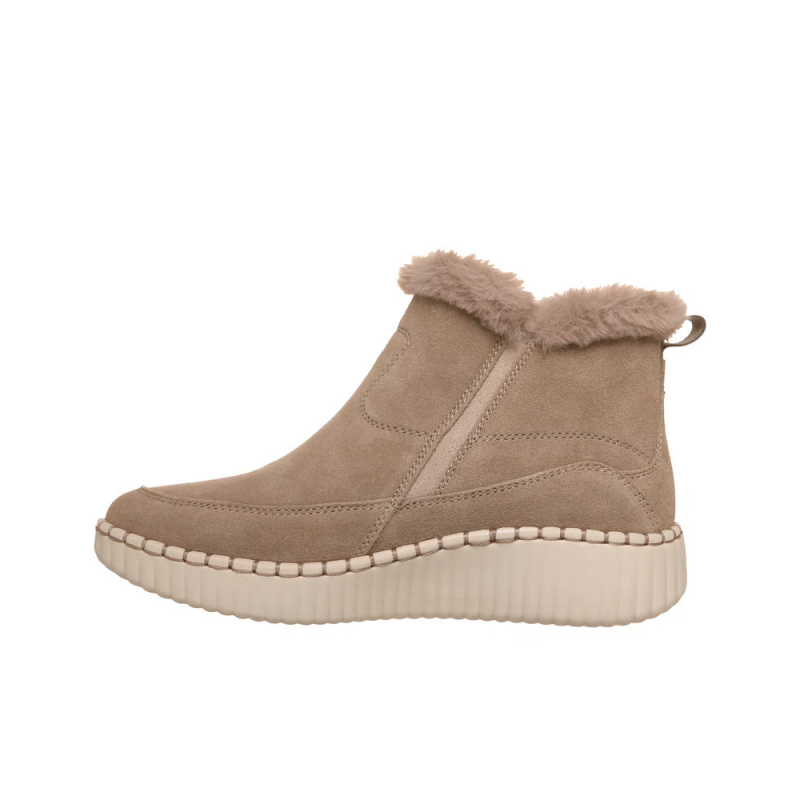 Botines Planos Mujer Skechers Wilshire Blvd - Fresh Zip Taupe
