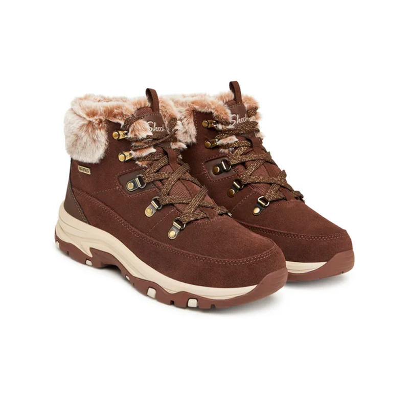 Botines Planos Mujer Skechers Trego-Snow Worries Marron