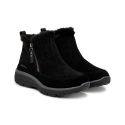 Botines Planos Mujer Skechers Easy Going - High Zip 2 Negro-Negro