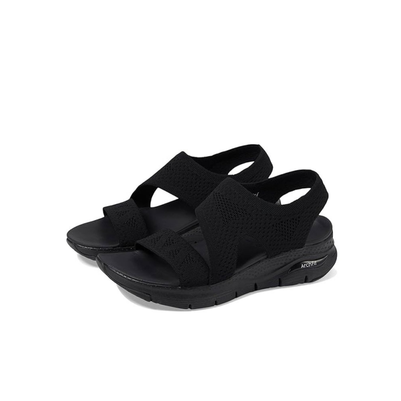Sandalias Planas Mujer Skechers 119458 Negro