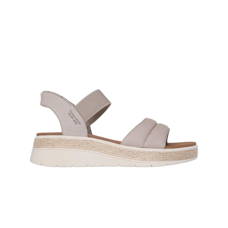 Sandalias Planas Mujer Skechers 114413 Taupe