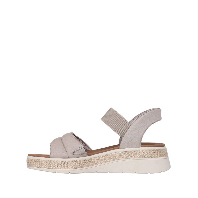 Sandalias Planas Mujer Skechers 114413 Taupe