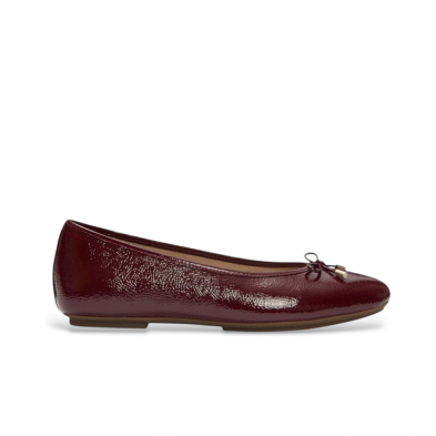 Bailarinas Mujer Fitflop Delicato Bow Textured Patent Burdeos