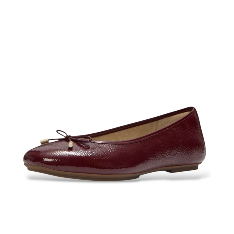 Bailarinas Mujer Fitflop Delicato Bow Textured Patent Burdeos