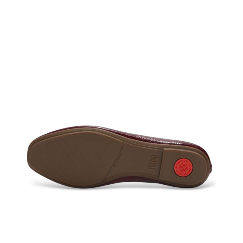 Bailarinas Mujer Fitflop Delicato Bow Textured Patent Burdeos