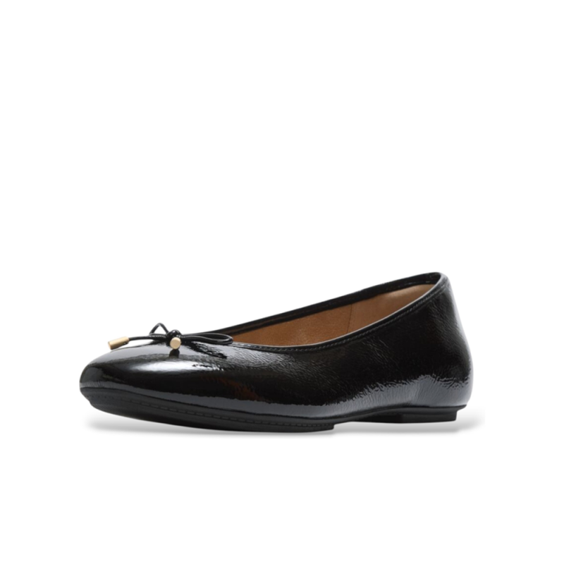Bailarinas Mujer Fitflop Delicato Bow Textured Patent Negro